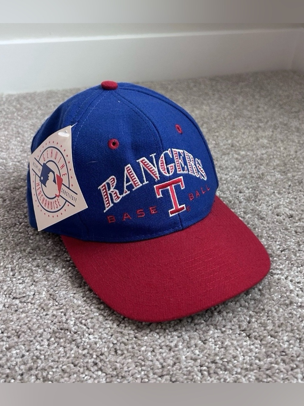 Vtg Texas Rangers Snapback Hat MLB Signatures Sportswear Blue Red NEW WITH TAGS